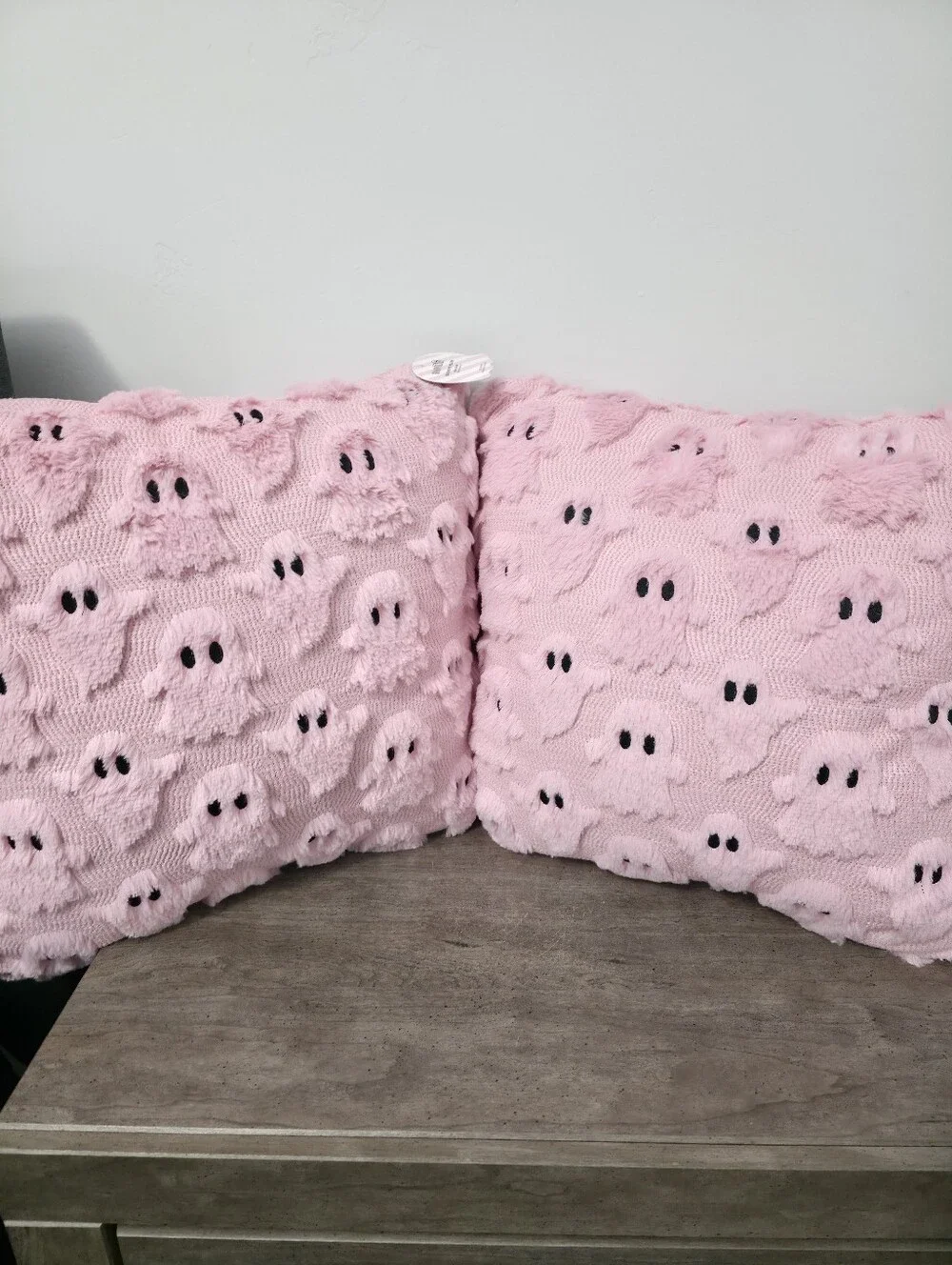 Pink Plush Ghost Pillows X 2 Halloween Decor New